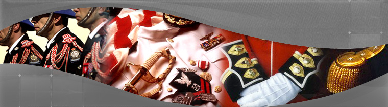 Hand embroidered uniform badges, sashes and sword knots